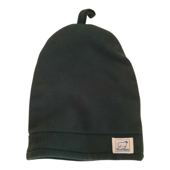Vintage WoolWork Kitchen Wooly 100% wool dark hunter green fleece lined hat - Picture 1 of 8